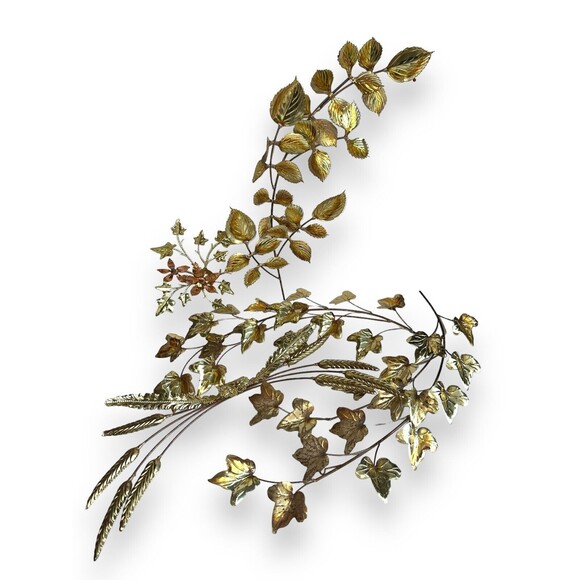 Vintage MCM Brass Copper Metal Flower Wall Art Decor Set of 5 Mid Century Modern - Picture 12 of 13